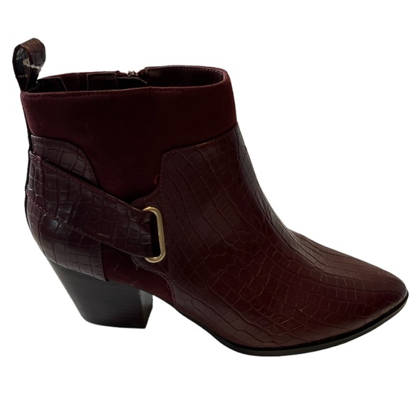 Bella Vita Women’s Elektra li Western Inspired Ankle Booties Sz8.5WW Maroon - Picture 10 of 11